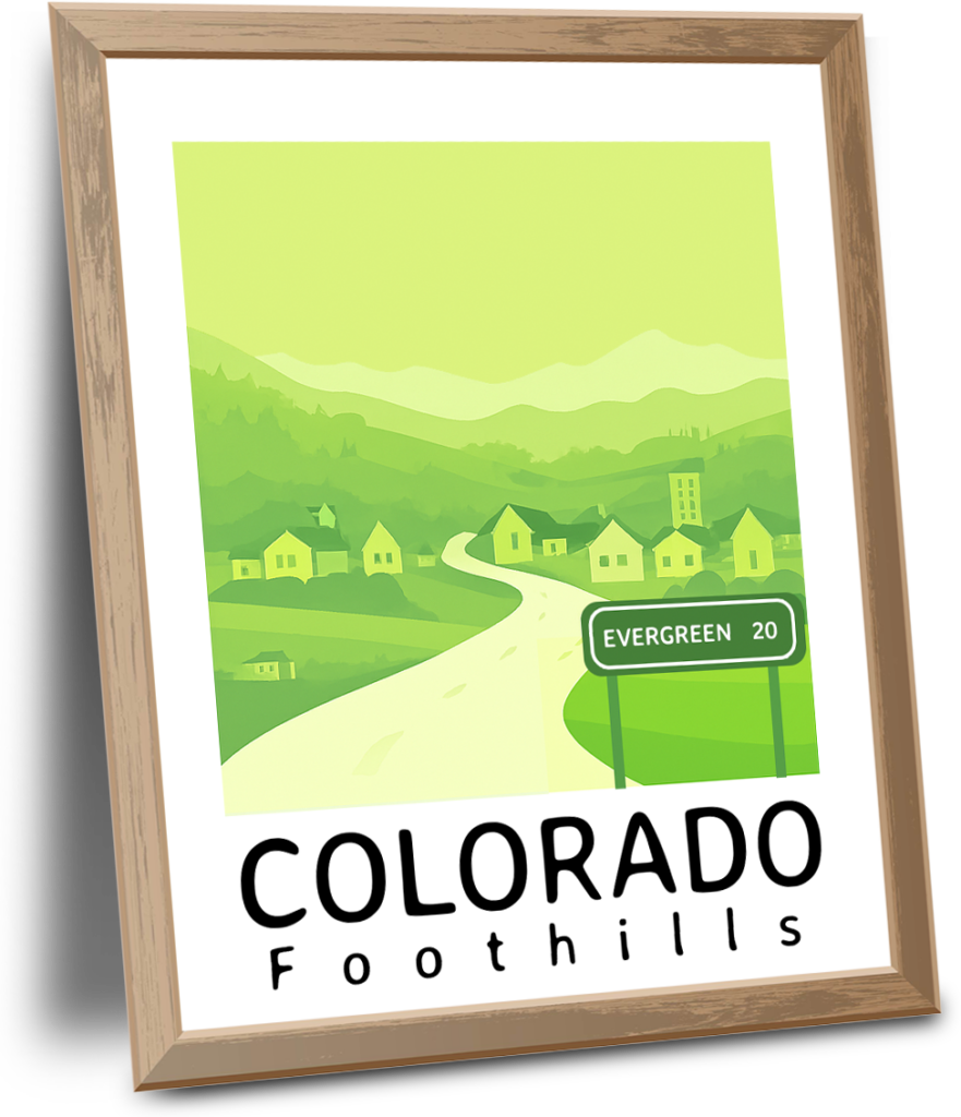 Framed poster of colorado foothills